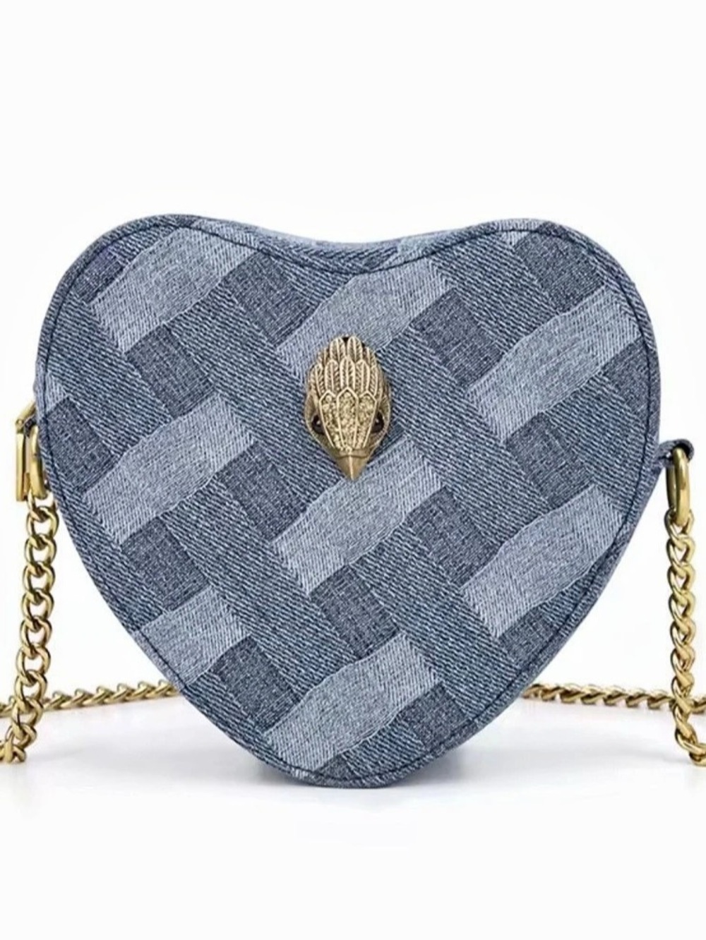 Kurt Geiger London Kensington Heart Denim Crossbody Bag Blue